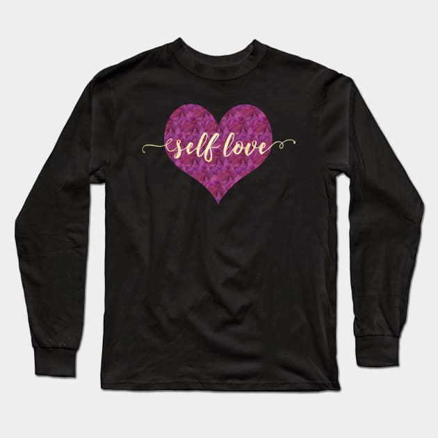 SELF LOVE | Gold Foil Long Sleeve T-Shirt by ABcreative